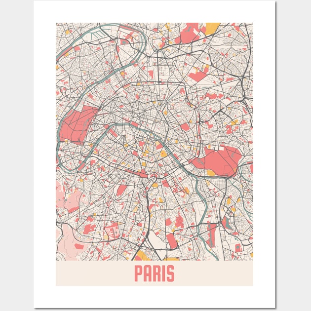 Paris - France Chalk City Map Wall Art by tienstencil